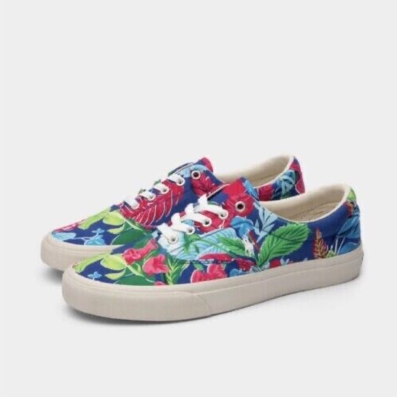 Polo Ralph Lauren Other - NEW POLO RALPH LAUREN KEATON FLORAL PONY SNEAKER SHOES MEN CANVAS NIB LACE UP